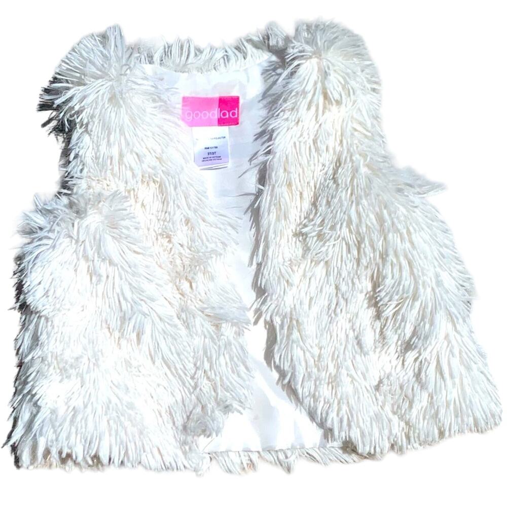 Good Lad Faux Fur Vest White Shimmer Size 3T